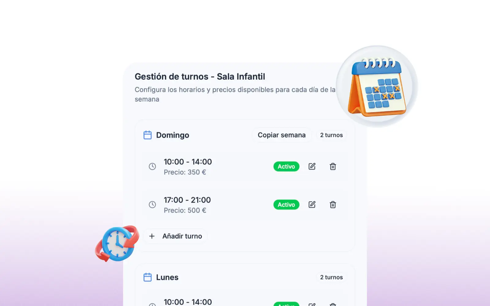 Turnos personalizados